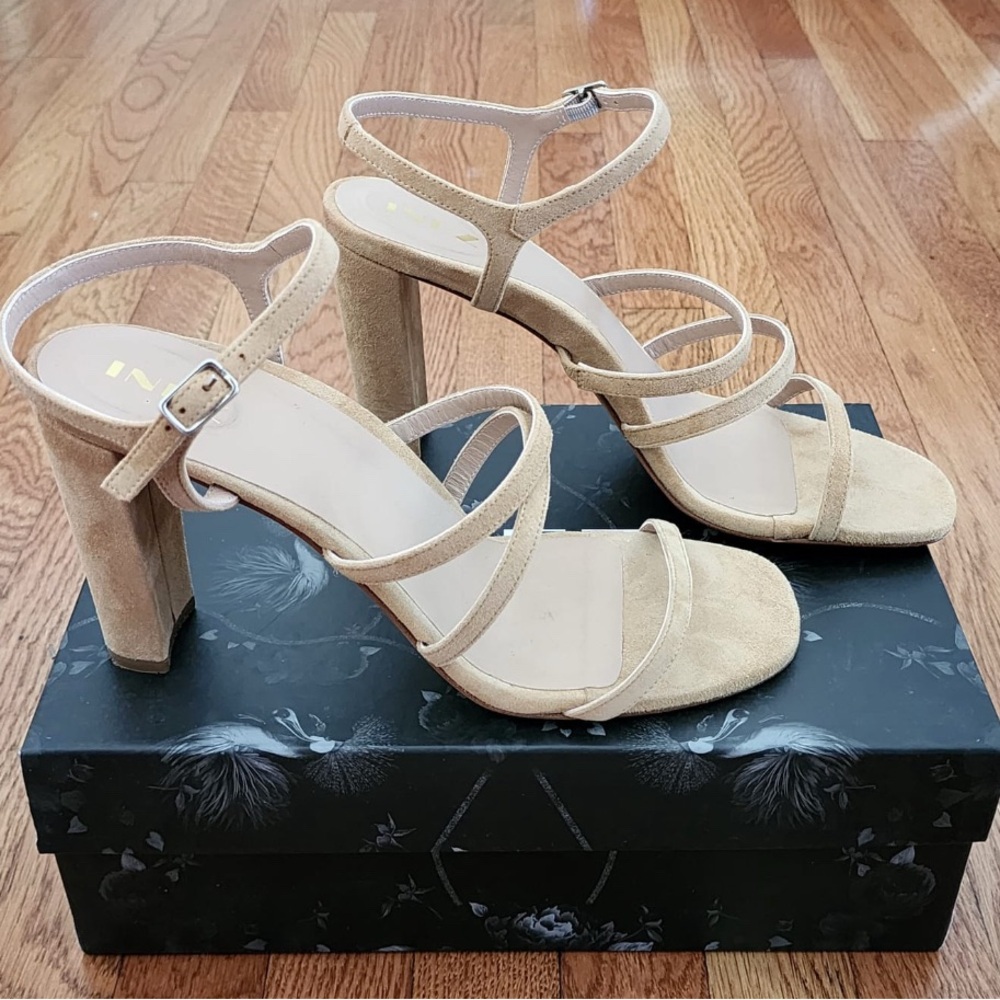 Inez Elegant Tan Strappy Heels